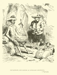 Don Quijote és Sancho mint szerelmes pásztorok alkotó: John Gilbert